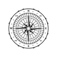 gammal kompass, årgång Karta vind reste sig navigering vektor