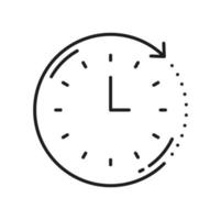 Alarm Stoppuhr isoliert Uhr Timer Gliederung Symbol vektor