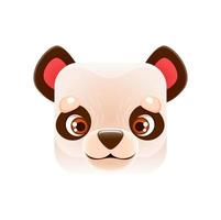tecknad serie panda söt fyrkant djur- ansikte, Björn vektor
