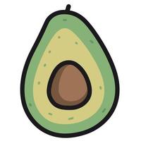 Schnitt im Hälfte runden Avocado Obst vektor