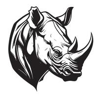 Kopf von Nashorn Vektor Illustration, Nashorn Logo