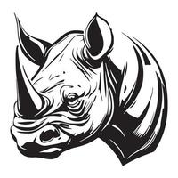 Kopf von Nashorn Vektor Illustration, Nashorn Logo