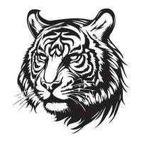 Tiger Gesicht, Silhouetten Tiger Gesicht SVG, schwarz und Weiß Tiger Vektor