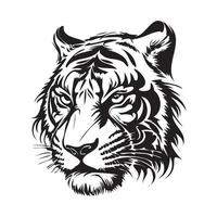 tiger ansikte, silhuetter tiger ansikte svg, svart och vit tiger vektor