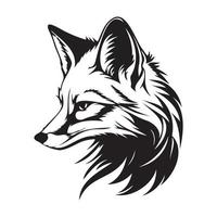 Fuchs Gesicht, Silhouetten Fuchs Gesicht SVG, schwarz und Weiß Fuchs Vektor