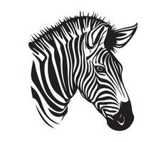 Zebra Gesicht, Silhouetten Zebra Gesicht, schwarz und Weiß Zebra Vektor