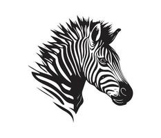 Zebra Gesicht, Silhouetten Zebra Gesicht, schwarz und Weiß Zebra Vektor