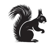 Eichhörnchen Gesicht, Silhouetten Eichhörnchen Gesicht, schwarz und Weiß Eichhörnchen Vektor