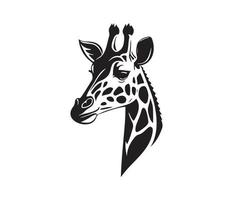 Giraffe Gesicht, Silhouetten Giraffe Gesicht, schwarz und Weiß Giraffe Vektor