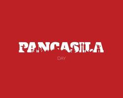 pancasila Tag Text bewirken mit Wahrzeichen vektor