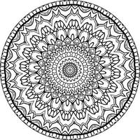cirkulär mönster i form av mandala för henna, mehndi, tatuering, dekoration. dekorativ prydnad i etnisk orientalisk stil. färg bok sida. årgång dekorativ element. vektor
