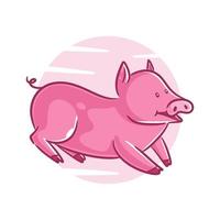 süß Baby Schwein Gliederung Zeichnung vektor