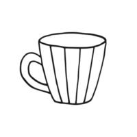 handgezeichneter Becher. Tasse im Doodle-Stil. Vektor-Illustration isoliert auf weißem Hintergrund. vektor