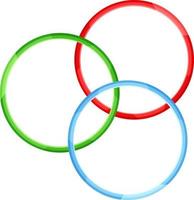 ljus vektor illustration gymnastiska ringar, jonglering ringar, cirkus Tillbehör, cirkus Utrustning