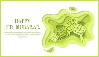 eid mubarak hälsning kort för muslim vektor