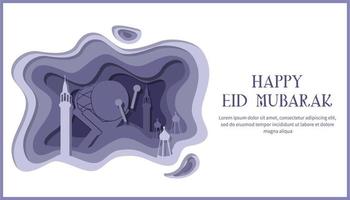 eid mubarak hälsning kort för muslim vektor