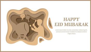 eid Mubarak Gruß Karte zum Muslim vektor