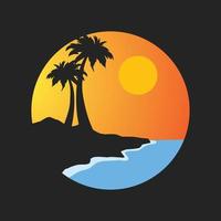 Strand Aussicht Logo Design Vorlage vektor