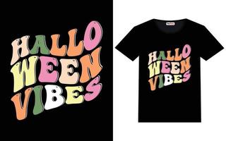 trendig halloween grafisk årgång typografi och text t skjorta design vektor