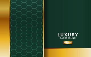 Luxus Prämie Gold und Grün Vektor Hintergrund Banner Design mit golden Linie.