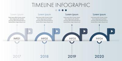 modern blå och grå infografisk affärsmall. vektor