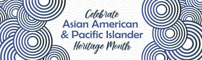 Monat des Kulturerbes der asiatisch-amerikanischen und pazifischen Inselbewohner. Vektor abstrakte geometrische horizontale Banner für soziale Medien. Jahresfeier der aapi-geschichte in den usa.