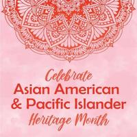 fira den asiatiska amerikanska Stillahavsöns arvsmånad. pastell rosa akvarell texturerad vektor akvarell bakgrund, rund mandala tradition östlig prydnad. aapi heritage månad kvadratisk mall.