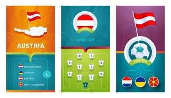 österrikes lag europeisk fotboll vertikal banner för sociala medier vektor