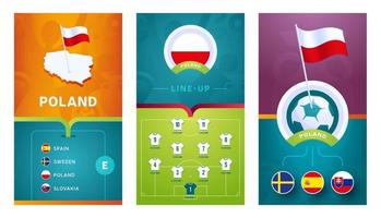 polens lag europeisk fotboll vertikal banner för sociala medier vektor
