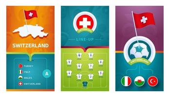 schweizisk lag europeisk fotboll vertikal banner för sociala medier vektor