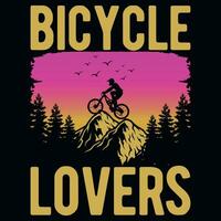 Berg Fahrrad Fahrer Grafik T-Shirt Design vektor