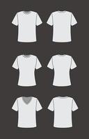 vit t skjorta attrapp med översikt vektor