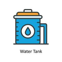 Wasser Panzer Vektor füllen Gliederung Symbole. einfach Lager Illustration Lager