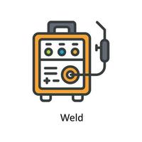 Schweißen Vektor füllen Gliederung Symbole. einfach Lager Illustration Lager