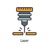 Laser- Vektor füllen Gliederung Symbole. einfach Lager Illustration Lager