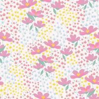 modern Pastell- Farbe Blumen- nahtlos Muster Hand Zeichnung wild Blume Wiese Vektor Illustration Design zum Innere Textil- Stoff Mode