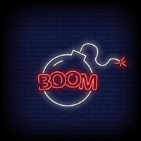 boom neon skyltar stil text vektor