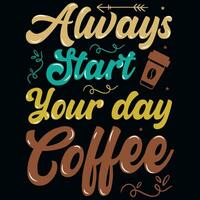 Kaffee trinken Typografie T-Shirt Design vektor