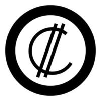 kolon tecken valuta symbol costa rican salvadoran pengar crc ikon i cirkel runda svart Färg vektor illustration bild fast översikt stil