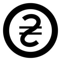 Griwna uah Symbol Geld Ukraine ukrainisch Währung Zeichen Symbol im Kreis runden schwarz Farbe Vektor Illustration Bild solide Gliederung Stil