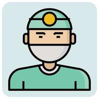 fylld översikt yrke ikon för kirurg läkare. vektor