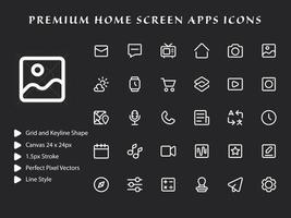 Startbildschirm Apps Icon Pack vektor