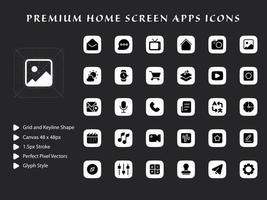 Startbildschirm Apps Icon Pack vektor