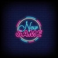 nytt spel neonskyltar stil text vektor