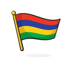 tecknad serie illustration av nationell flagga av mauritius vektor