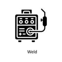 Schweißen Vektor solide Symbole. einfach Lager Illustration Lager