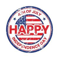 4:e juli Lycklig oberoende dag typografi tshirt design, bricka design, emblem, klistermärke, märka, stämpel vektor illustration med amerikan nationell flagga