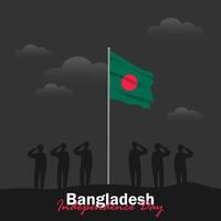 vektor av självständighetsdagen med Bangladesh flaggor.