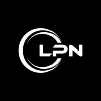 lpn brev logotyp design i illustration. vektor logotyp, kalligrafi mönster för logotyp, affisch, inbjudan, etc.