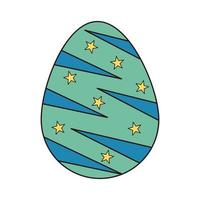 groovig Ostern Ei mit Muster. Jahrgang Hippie psychedelisch Clip Art. vektor